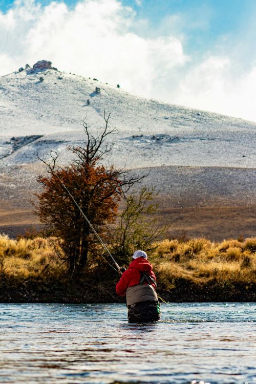 Man fly fishing in Argentina