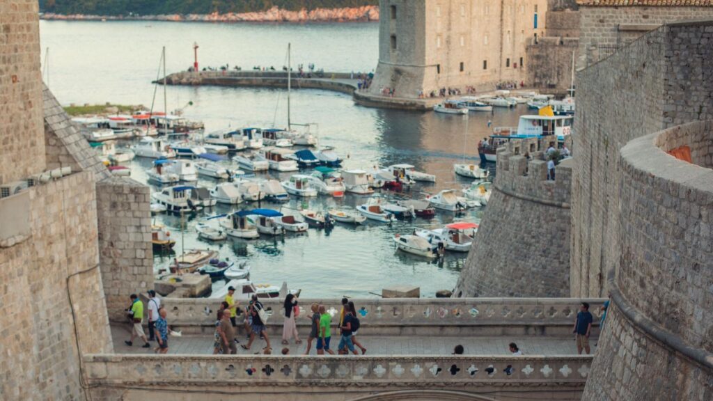 bridge into old town dubrovnik in croatia